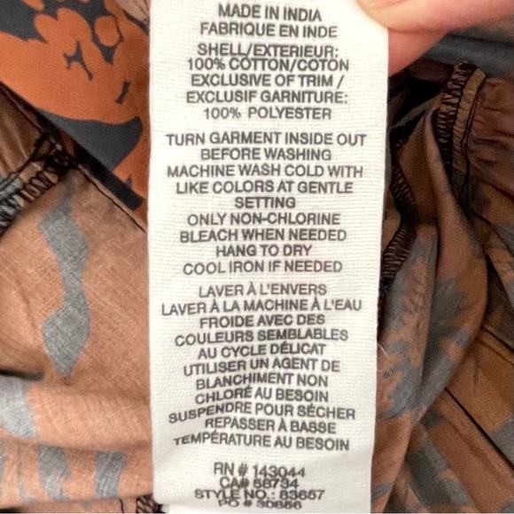 NWT Avec Les Filles Black & Rust Cotton Poplin Floral Belted Maxi Dress - Picture 14 of 16